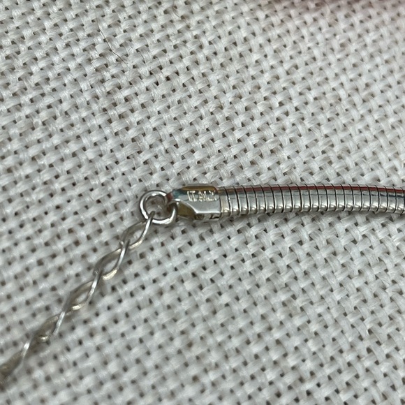 Vintage Milor Italy 925 Sterling Silver Omega Choker Necklace 16-18โ Adjustable - Picture 9 of 17